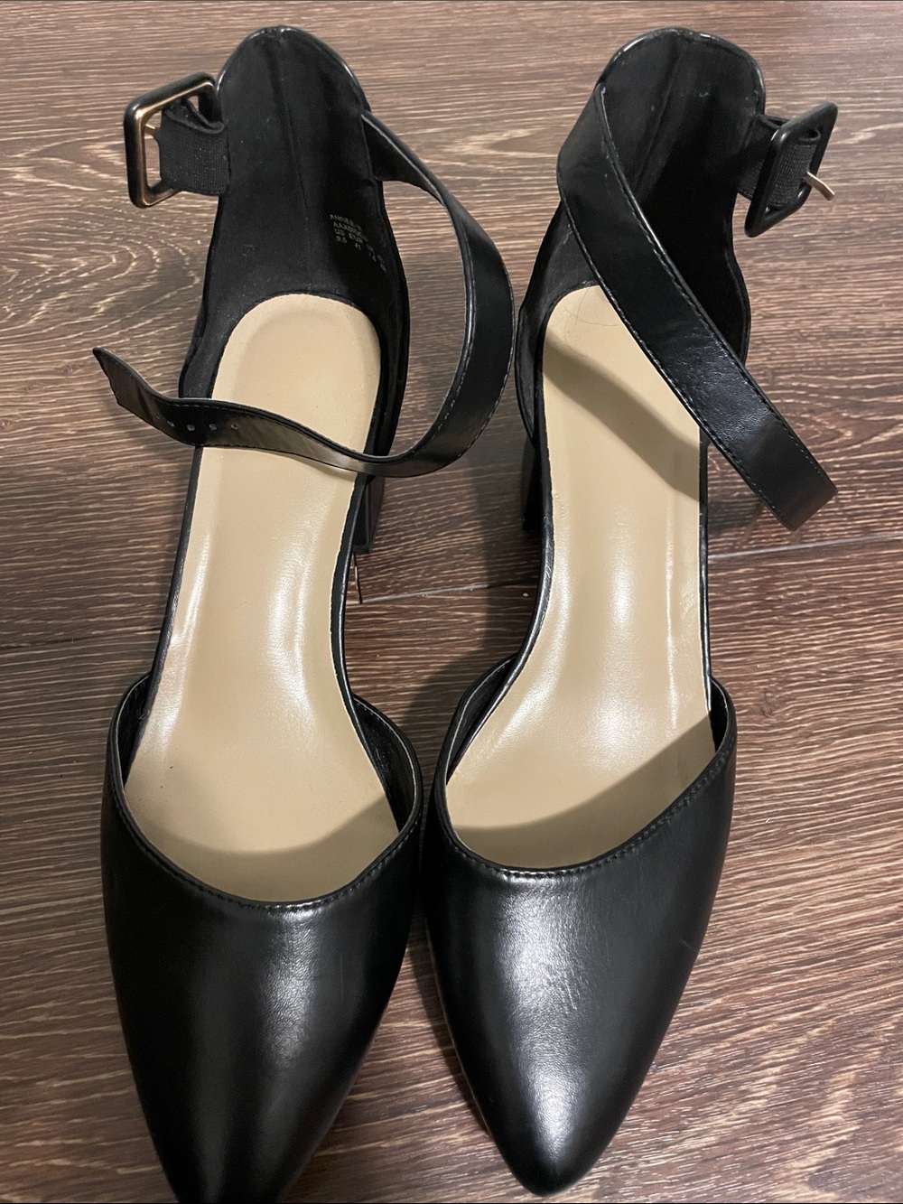 Dream Pairs Black Pointed-Toe Ankle-Strap Heels